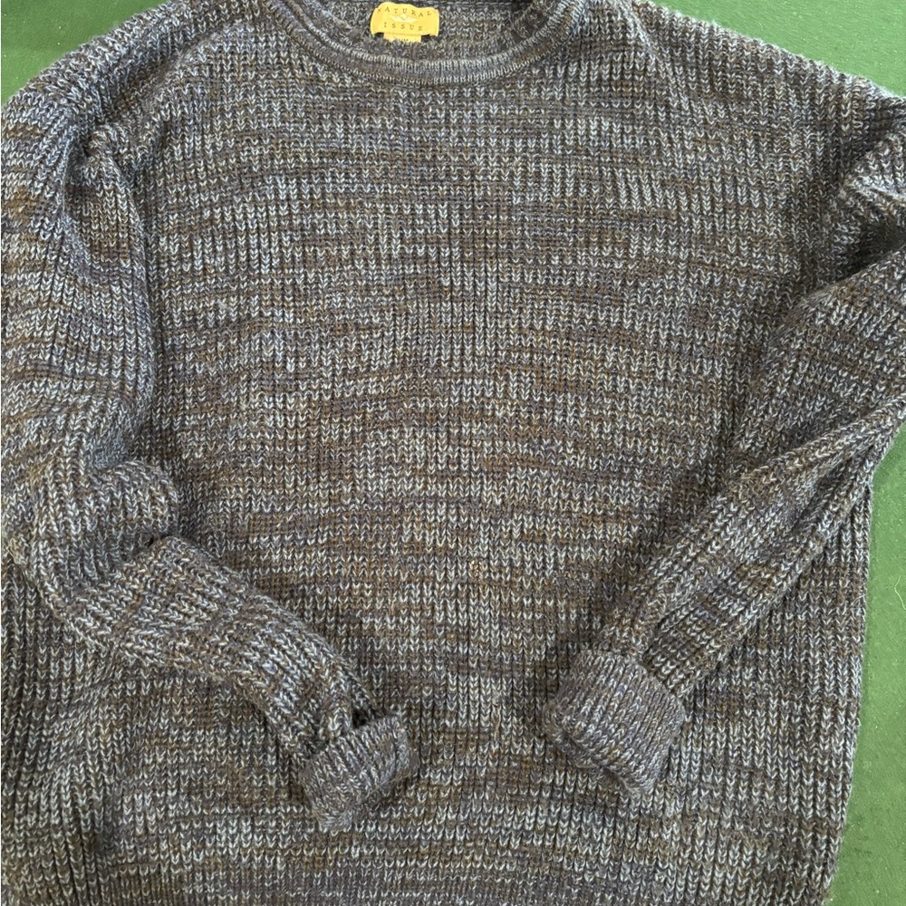 VTG Natural Issue Men’s Blue Pullover Crew Neck Cosby Sweater Mens Medium